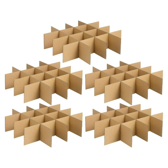 Beaupretty Khaki Cardboard Dividers Grid Design for Reliable Protection 5Pcs