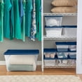 thumbnail image 4 of Caja de Almacenamiento Apilable Sterilite 6 Cuartos Transparente con Tapa Azul x30, 4 of 9