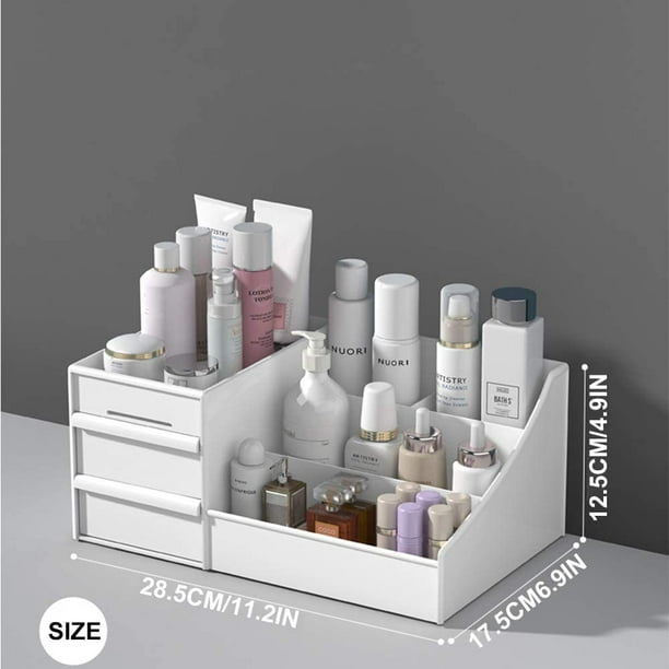 Boîte de rangement pour organisateur de maquillage, petit organisateur de  commode cosmétique pour les soins de la peau, les crèmes, le rouge à  lèvres, les toners et les lotions 