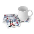 thumbnail image 3 of Hello Winter Border Collie Football Snowman Welcome Snowy Morning Set of 4 Stone Coasters Borders Dog Lovers Gifts Idea 4x4in Absorbent Soapstone Coaster - 01012, 3 of 5