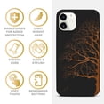 thumbnail image 4 of Case Yard Wooden Case for iPhone-12-Mini Soft TPU Silicone cover Slim Fit Shockproof Wood Protective Phone Cover for Girls Boys Men and Women Supports Wireless Charging Half Tree Design, 4 of 7