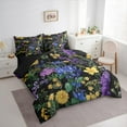 thumbnail image 3 of Manfei Colorful Floral 7 Pieces Bedding Comforter Set,Rustic Flower Full Bedding Set,Yellow Daisy Purple Lavender Fitted Sheet Flat Sheet For Girl,Microfiber Bedroom Decor Reversible, 3 of 8