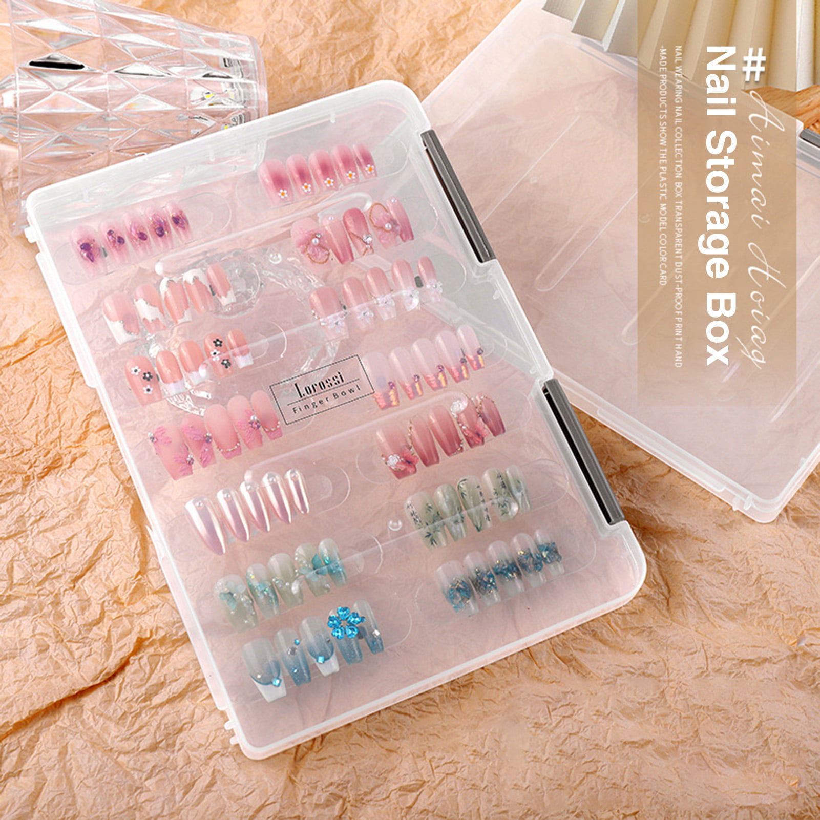 ROBOT-GXG Nail Art Tools Organizer Varnishes Nail Polish Storage Box  Plastic Makeup Lipstick Holder Cosmetic Container 