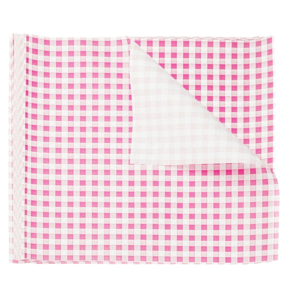 Uxcell 100pcs Square Checkered Wax Paper Sheets 9.84" x 9.84" for Sandwich Baking Paper, Pink