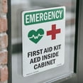thumbnail image 4 of First Aid Kit AED With Symbol OSHA Emergency Vinyl Decal Label 14 Inch x 10 Inch - 5 Pack, 4 of 6