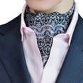 thumbnail image 1 of Cravate pour Homme Mode Affaires Professionnelle Cravate Foulard Tissée Ascot à Nouer, 1 of 9