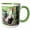 Green/White, variant on 3drose, Rooster, Farm Animal, Dupilo, Montenegro - Eu47 Pka0045 - Per Karlsson, 11oz Two-tone Green Mug