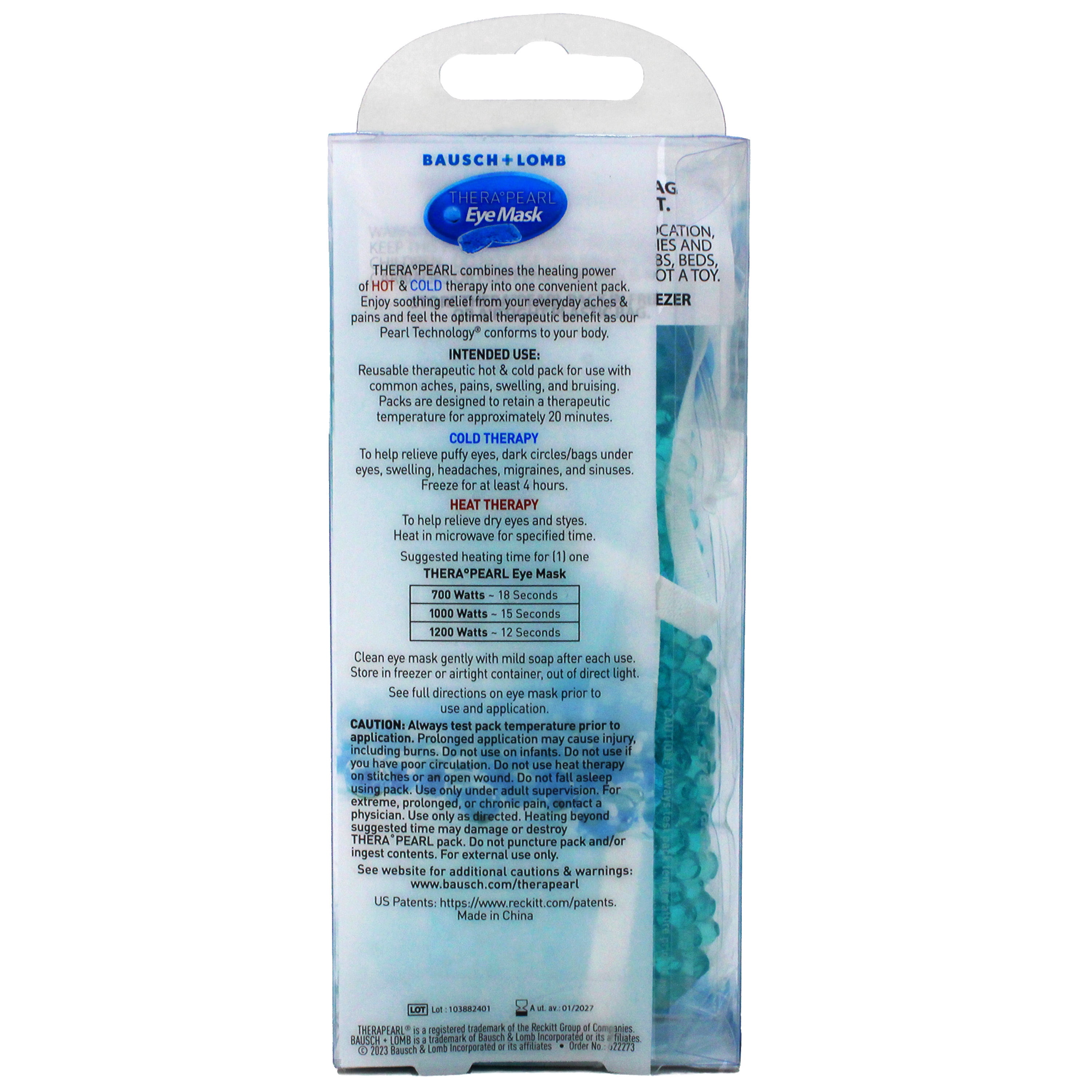 TheraPearl Bausch & Lomb  Eye Mask, 1 ea