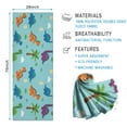 thumbnail image 2 of Light Blue Dinosaurs Palms Eggs Pattern Hot Yoga Mat Towel Non Slip for Hot Yoga - Quick-Drying Yoga Mat Cover with 4 Corner Pockets with Travel Bag - Hot Yoga Towel Non Slip 74"x26", 2 of 6