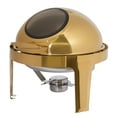 thumbnail image 3 of Wildnix Round Chafing Dish Buffet Set with Gold Plating, Clear Glass Lid, and 8L Capacity for Serving Hot and Cold Dishes, 3 of 6