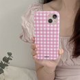 thumbnail image 5 of Funda de teléfono con diseño de celosía elegante y sencilla para iPhone 16, 15, 14, 13, 12, 11 Pro Max, XS, XR, XSMax, 6, 7, 8 Plus, carcasa rígida de PC HD brillante, 5 of 5