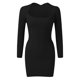 thumbnail image 3 of Gibobby Vestido de punto para mujer Vestido de suéter de punto de cuello cuadrado de cadera de paquete delgado de manga larga sexy para mujer(Negro,M), 3 of 5