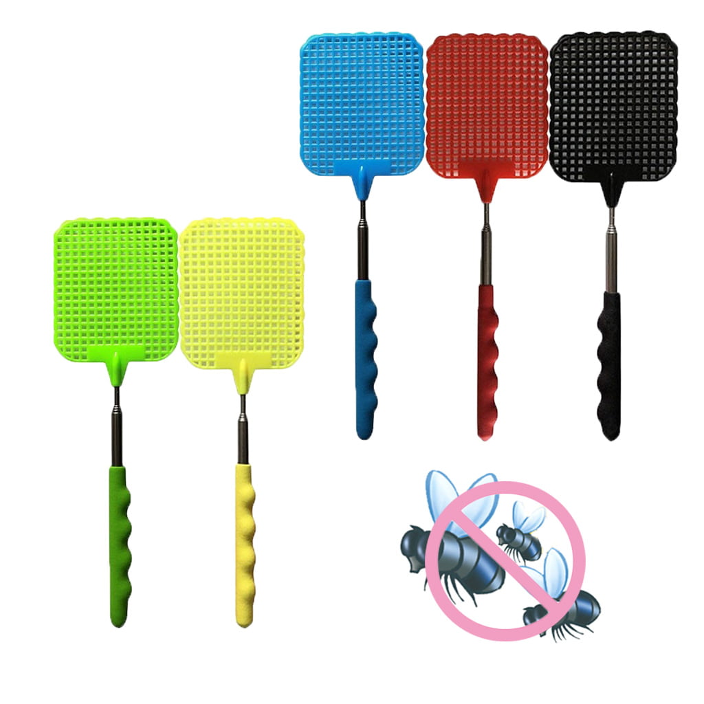 EXTENDABLE FLY SWATTER TELESCOPIC INSECT SWAT BUG MOSQUITO WASP KILLER HOUSE CA 