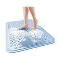 thumbnail image 1 of Alfombrilla para Baño Antideslizante 70 x 40 cm Tapete de Baño para Ducha Masaje de Pies Tapete para Regadera con Ventosas y Orificios de Drenaje Alfombrilla para Bañera de Silicona (Azul Claro), 1 of 4