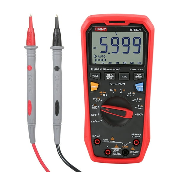 UNI-T UT61D+ Digital Multimeter Auto High Professional NCV Tester True RMS Multimeter Multifunctional Tester Electric Measuring Instrument Support Data Transmission Temperature Measurement