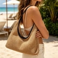 thumbnail image 4 of ibiyuan Messenger Bag For Women Handwoven Large Capacity Fashion Shoulder Tote Bag for Women, Casual Daily Beach Commute Handbag Gifts, 4 of 8