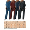 thumbnail image 2 of Gomelly Women Lounge Sets Cocktail Casual Suits Loose Fit 2 Piece Outfits Ladies Baggy Summer Wide Leg Pants Set Elastic Waist Loungwear Black S, 2 of 2