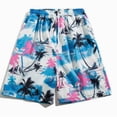 thumbnail image 6 of TKKCS Mens Graphic Swim Trunks- Elastic Waist Vacation Breathable Lightweight Drawstring Quick Dry Casual Beach Board Shorts Light Blue Size 2XL, 6 of 6