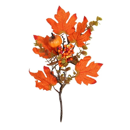 

NEGJ Autumn Thanksgiving Cuttings Pumpkin Maple Leafs Home Table Decorations Eucalyptuss Maple Leaf Props Toddler Food Picks