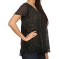 thumbnail image 3 of Sakkas Hope Embroidery And Seqiun Accents Summer Blouse - Black - One Size Regular, 3 of 6