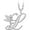 White, variant on 14K White Gold Finish Round Cut White Diamond 925 Sterling Silver Diamond Cute Elf Angele With L Initial Letter Pendant Necklace for Women