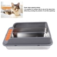 thumbnail image 3 of Large Stainless Steel High Sided Cat Litter Box with Pedal Filter for Multiple Cats Indoor, 3 of 7