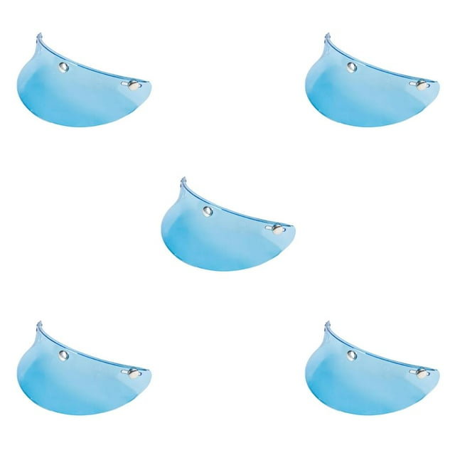 ZheElen Visière de Moto Réglable, Protection UV, Visière Solaire Personnalisable, Visage Ouvert, Transparent Bleu 5Set
