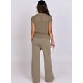 thumbnail image 3 of Outfit ANRABESS, suéter para mujer, pantalones anchos, color marrón claro, 3 of 9