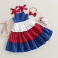 thumbnail image 2 of Vestido de verano MozikQin con bloques de color para niñas de 6 a 7 años, 2 of 6