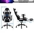thumbnail image 7 of Gaming Chair Computer Massage Chair Reclining Office Chair with Footrest Lumbar Massage Support Adjustable High Back PU Leather Ergonomic Game Chair for Adults(White), 7 of 7