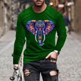 thumbnail image 2 of Jinhomg Mens Big and Tall T Shirts Novelty Funny Mardi Gras Mask Graphic Tees Lightweight Comfy Long Sleeve Crew Neck Tops Holiday Party Streetwear 90 off Deals Green S, 2 of 6