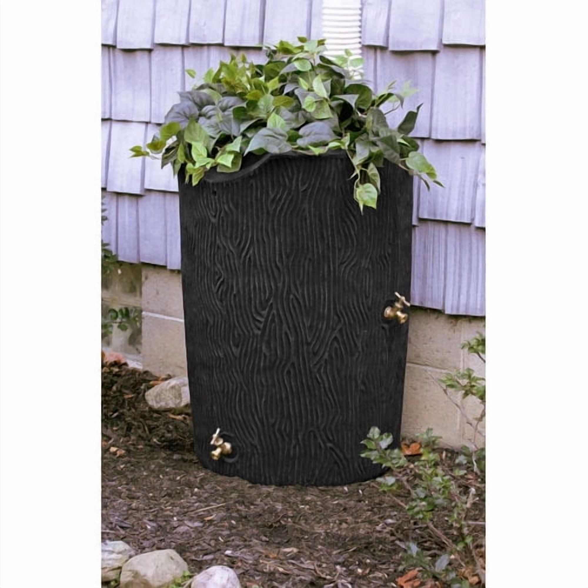 Good Ideas Impressions Bark 50 Gallon Rain Saver - Dark Granite