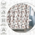 thumbnail image 5 of Boho Reddish Brown Leaves Bathroom Curtain Decor with Hooks for Bathroom Modern Leaves Decorative Bathroom Shower Curtain Set Waterproof Farmhouse Bathroom Curtain Shower Set 84x72 Inches, 5 of 6