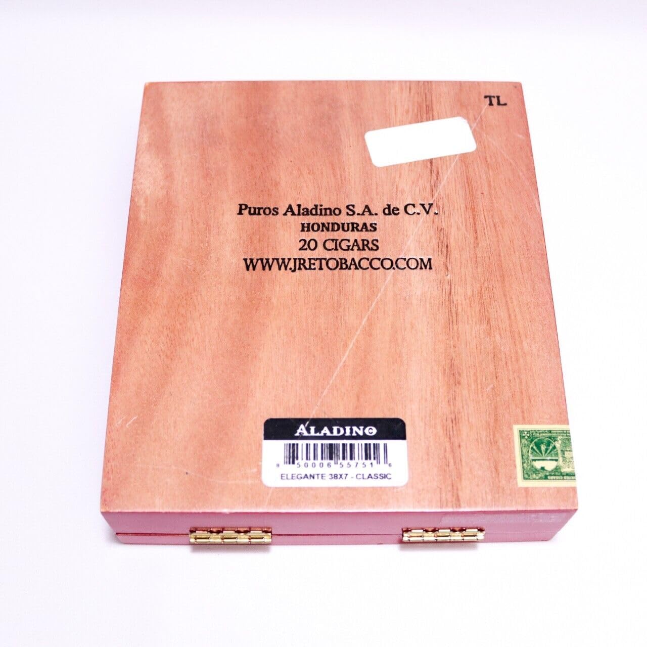 Aladino Elegante Classic Empty Wood Cigar Box 7.5" x 6.5" x 1.75"