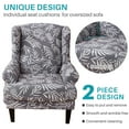 thumbnail image 6 of CJC Wingback Chair Cover, 2 Piece Wing Chair Slipcovers, Stretch Armchair Sofa Covers, Gray, 6 of 9