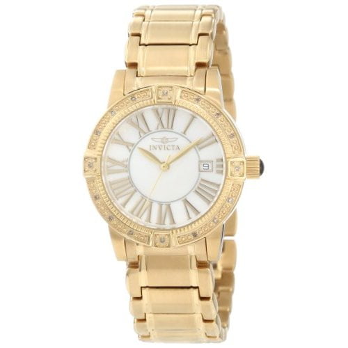Invicta Women's 13959 Angel White Mother-Of-Pearl Dial Diamond Accented  Watch