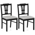 thumbnail image 1 of Gymax Wooden Dining Chairs Set of 2 w/Rubber Wood Frame Hollowed Backrest for Kitchen Black, 1 of 8