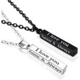 thumbnail image 1 of Collar para parejas Always and Forever de acero inoxidable con grabado I Love You, collares para parejas a juego para novio y novia, conjunto para él y ella MFZFUKR YZY1405, 1 of 7