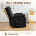thumbnail image 4 of Lnsenfin Manual Swivel Rocker Recliner Chair with USB Ports Chenille for Living Room,Black, 4 of 7