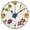 Black, variant on 9.84in Fruits Pattern Design PVC Canvas Wall and Table Clock with Canvas Texture, Black or Gold Hands