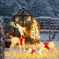 thumbnail image 1 of Costway 3 PCS Lighted Reindeer Family Set Pre-lit Christmas Decoration with 230 LED Lights, 1 of 10