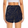 thumbnail image 2 of Lsque Copper-Gold Gloss Outline Flower Printed Women's Running Shorts with Liner Pockets,Elastic Quick Dry Workout Athletic Gym Yoga Shorts,Womens High Waist Shorts-XX-Large, 2 of 9