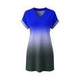 thumbnail image 4 of TaTaai Women's Casual V-Neck Short Sleeve Solid Color Loose Dress Fashion Comfortable Breathable Fabric Midi Dress Great for Spring Summer Daily Life Vacation and Party Occasions Gift, 4 of 5