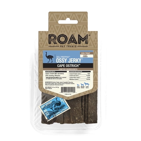ROAM PETS Ostrich Jerky Treats for Dogs 5 oz