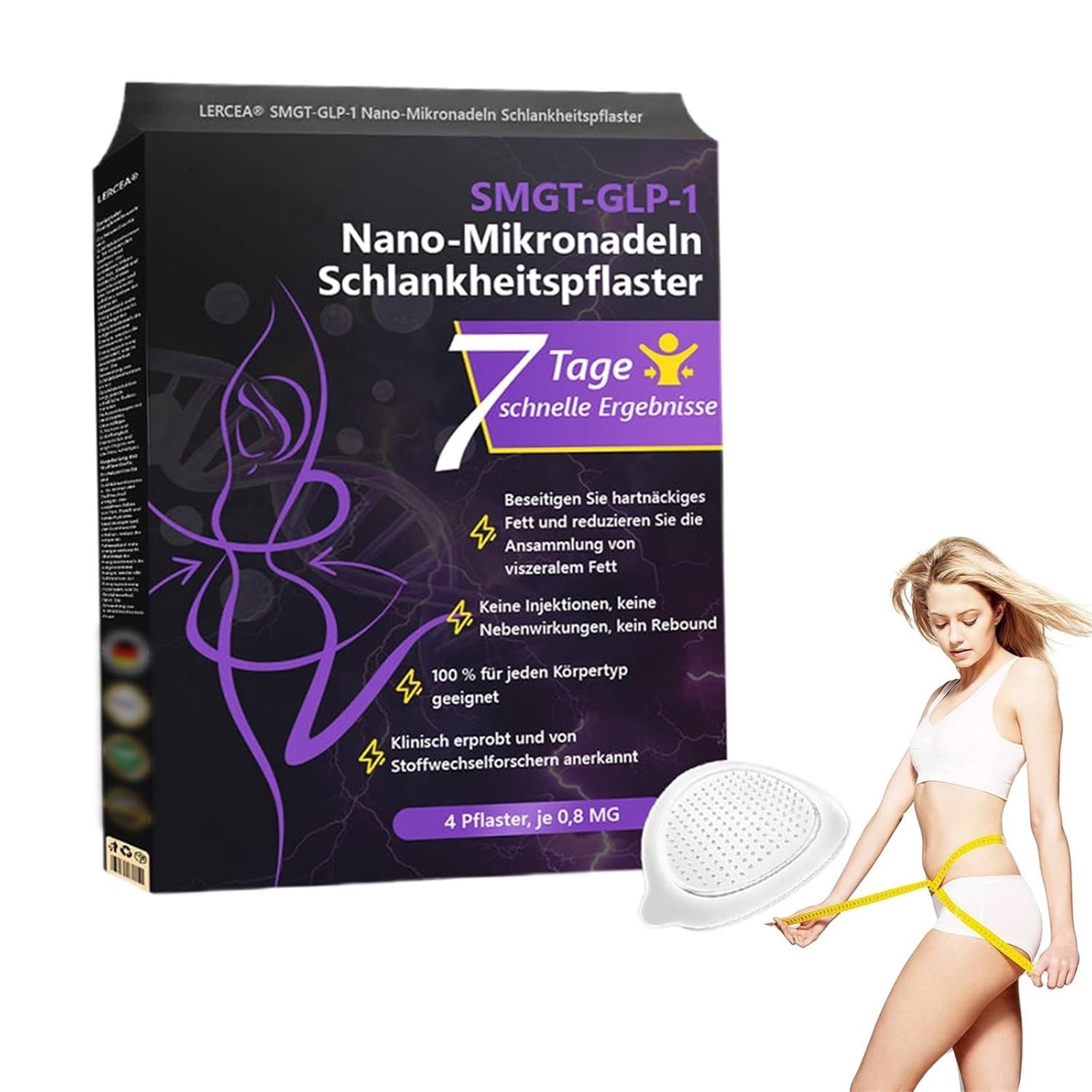 lercea glp 1 LERCEA Patch Nano Microneedle GLP 1 Patch Nano Microneedle Longue Durée  Patch Nano Microneedle Soin Efficace du Corps