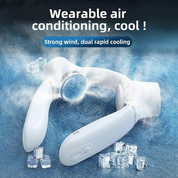 Portable Neck Fan Bladeless Individual Fan with 3 Speeds Adjustable Rechargeable Small Cooling Fan for Home, Office, Travel