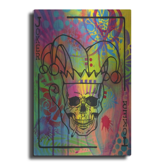 Luxe Metal Art 'Jokers Wild' by Dean Russo, Metal Wall Art, 12"x16"