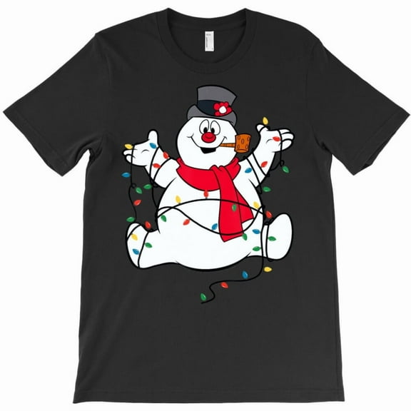 Frosty The Snowman Christmas Lights Funny Portrait Holiday Figure T2203 Unisex T-Shirt, Up to 5XL
