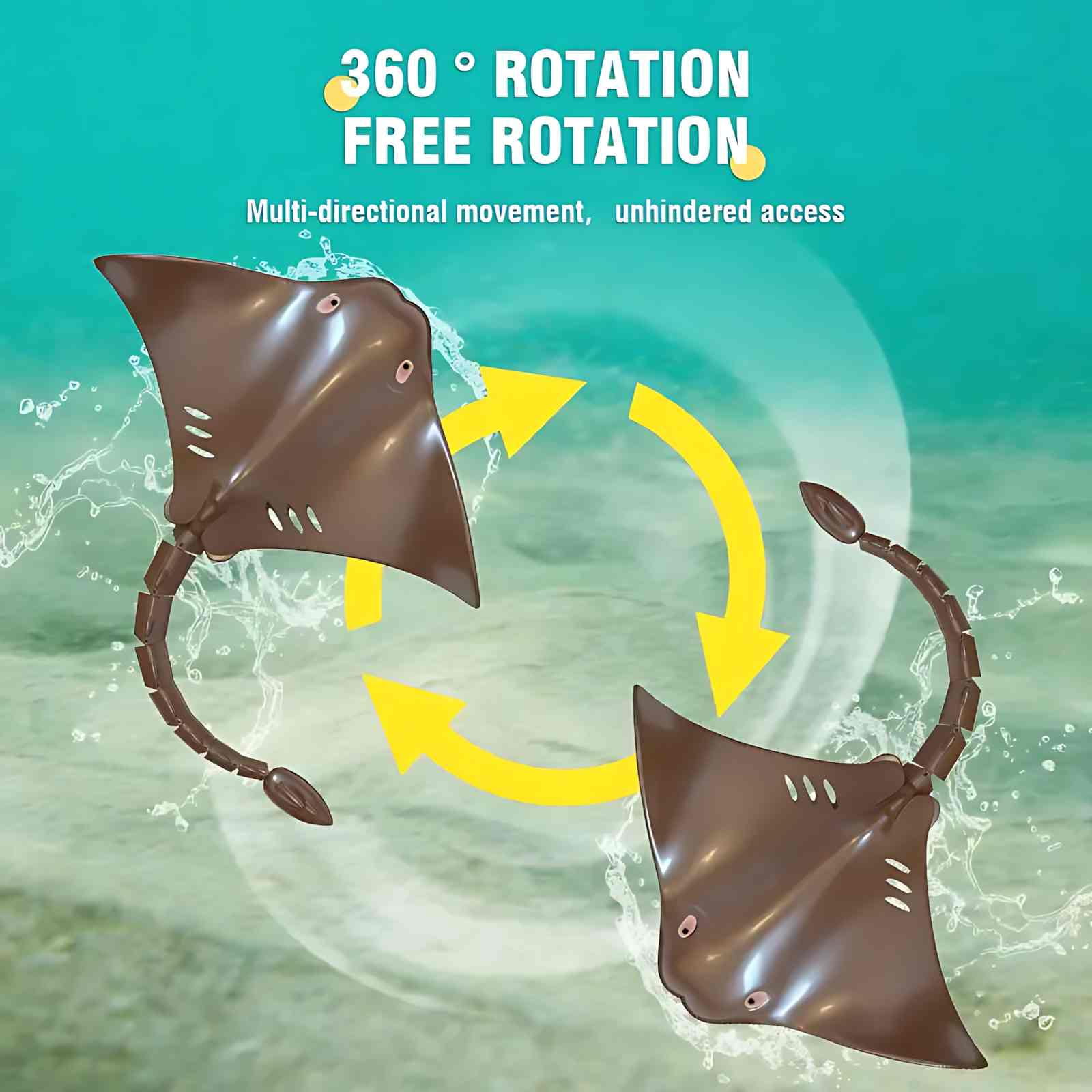 Unbranded Remote Control Boat, 2.4G RC Stingray Pool Toy for Kids Ages 6-12, Waterproof Underwater Glider with Dual Motors, Water Gift for Boys Girls