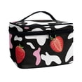 thumbnail image 2 of HELLHERO Strawberry Pattern Portable Travel Makeup Case with Brush Slots Effortless Organization Makeup & Skincare Organizer Bag, 2 of 6
